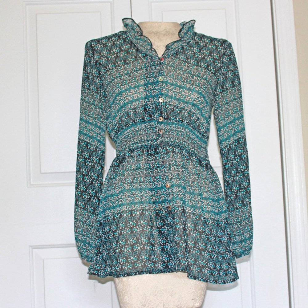 Quintessential Sheer Blouse with Cinched Waist